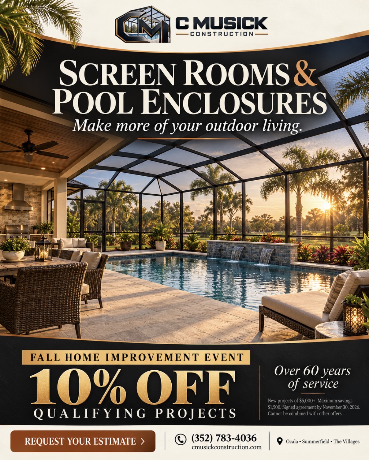 C. Musick Screen Rooms & Enclosures — 10% Off Fall Event